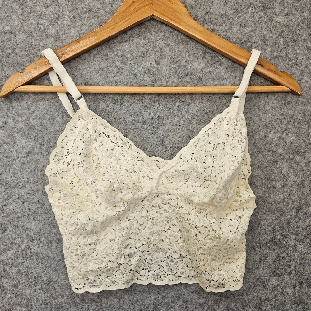 Vintage Y2K 90s Lace Cami Top Womens M White Bralette Crop UNDERCOVER WEAR